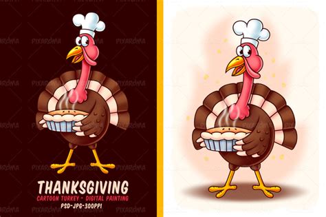 Check spelling or type a new query. Thanksgiving Cartoon Turkey - Digital Painting By Pixaroma ...