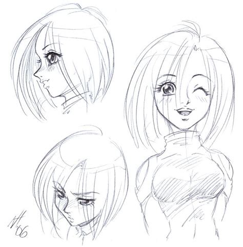 How many anime references can you find? anime head reference image | Alita head shots by *Niki-UK on deviantART | Anime head ...