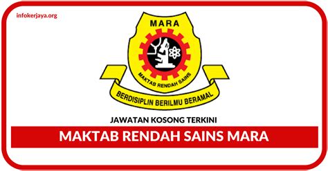 Maktab rendah sains mara (mrsm)) is a group of boarding schools created by majlis amanah rakyat (), a malaysian government agency.the institution provides learning facilities for bright students in local schools throughout malaysia. Jawatan Kosong Maktab Rendah Sains Mara MRSM • Jawatan ...