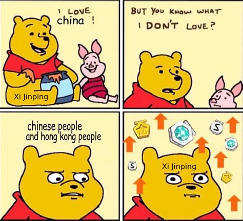 China has decided to ban any mention of winnie the pooh from all of its social media platforms posts that make a meme make a gif make a chart xi jinping. Still dont obey xi jinping(remake) : memes