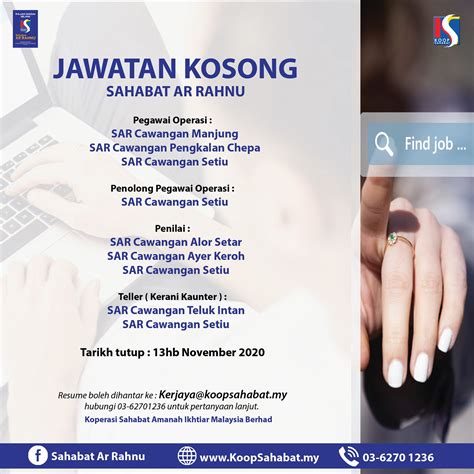 .malaysia yang berkelayakan dan berminat untuk mengisi kekosongan jawatan yang ditawarkan di koperasi sahabat amanah ikhtiar malaysia berhad untuk segera membuat calon hendaklah warganegara malaysia berusia tidak kurang daripada 18 tahun pada tarikh tutup permohonan. Jawatan Kosong Koperasi Sahabat Amanah Ikhtiar Malaysia ...