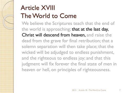 The world to come, phoenix, arizona. PPT - ARTICLES OF FAITH PowerPoint Presentation, free ...