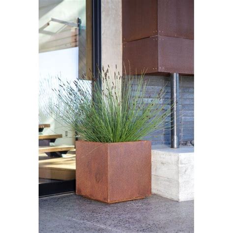 The planter's corten steel base ensures that the structure will only exhibit surface rust for aesthetic purposes and never rust through over time. Metallic Series Corten Steel Planter Box | Steel planters ...