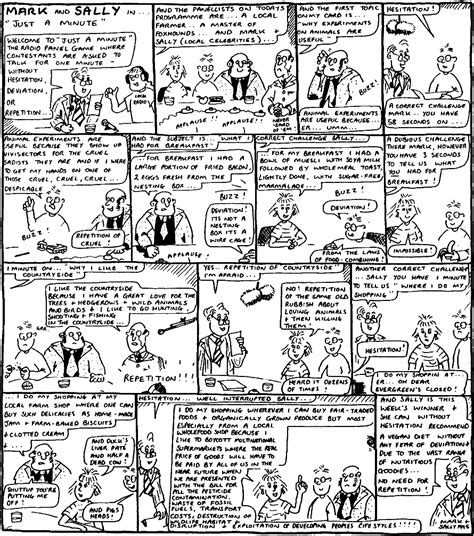 Both sides declare to declare war over the. Vegan Views 69 - Cartoon: Mark and Sally in "Just a Minute"