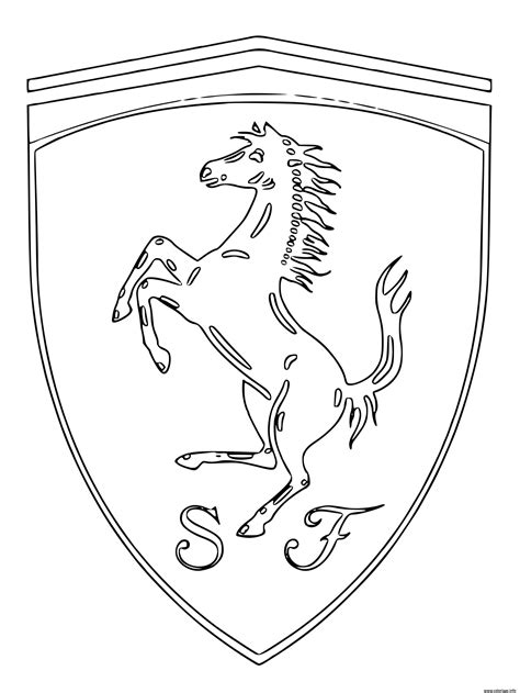 Coloriage voiture de sport course coloriage voiture sportive. Coloriage Logo Voiture Ferrari Cheval Dessin Ferrari à ...