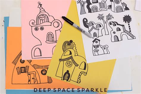 The world is a more joyous place because he was in it. How to draw Dr. Seuss Inspired Houses | Deep Space Sparkle