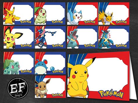 From printable pokémon invitations to decor, i've gotcha covered with this list. 24 Pokemon Food Tent Cards instant download Printable Pokemon