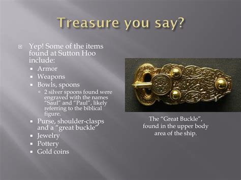 Sutton hoo treasure by david i roberts. PPT - The Treasure of Sutton Hoo PowerPoint Presentation ...