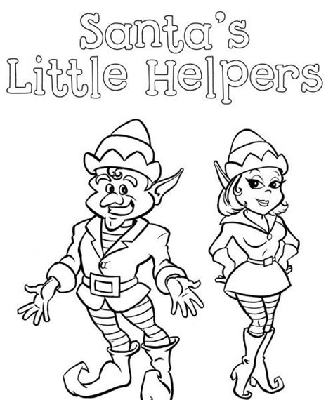 Christmas Elves Santa Little Helpers Coloring Page | Polar ...