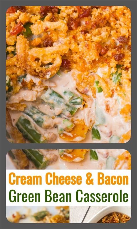 Spread over green beans and top with swiss cheese. Cream Cheese & Bacon Green Bean Casserole - This is Not ...