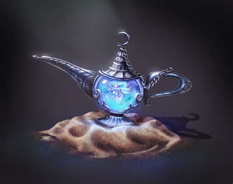 Janine accompanies the ghostbusters on a job and accepts an old lamp as part of the payment. ArtStation - Genie's lamp, Xenia Bystrova | Fantasy props, Genie lamp, Gems art