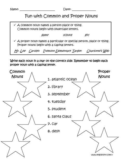 Worksheets are very critical for every student to practice his/ her concepts. Fun with Common and Proper Nouns Worksheets | Proper nouns ...