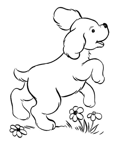 Cute puppy with a bow. Cute Puppies Jumping Coloring Page (With images) | Puppy coloring pages, Easy coloring pages ...