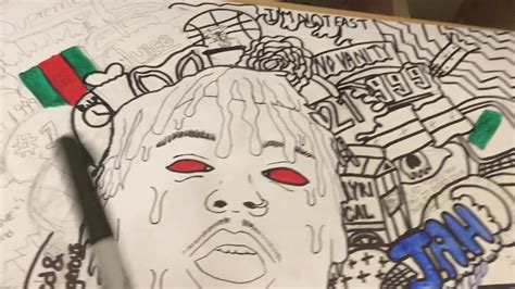 How to draw juice wrld 999. Juice WRLD Drawing Part 2 - YouTube