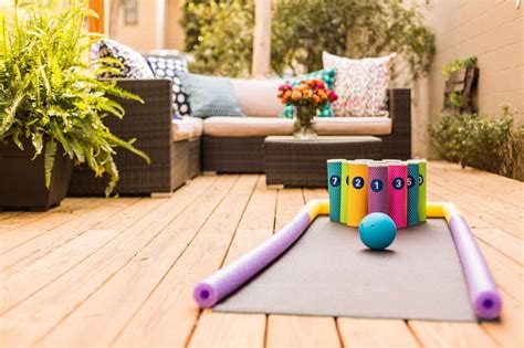 I loved the pool noodle because it was a small size which was great for both my tots and preschoolers hands. DIY Backyard Bowling for Kids | HGTV