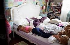 sleeping bed girl young bedroom tired stock dissolve guerilla