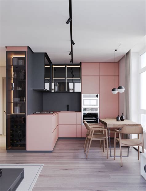 Stoere roze keuken! | Huis-inrichten.com It looked like this before we replaced the cabinets with painted dark grey kitchen cabinets