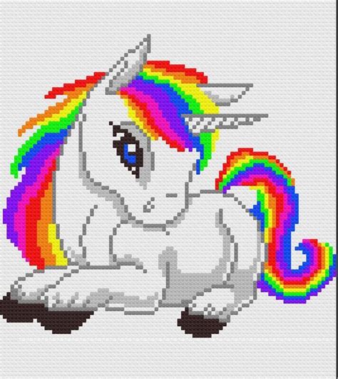 Crochet baby afghan patterns patterns and ideas. CRC FREE!! | Unicorn cross stitch pattern, Crochet unicorn ...