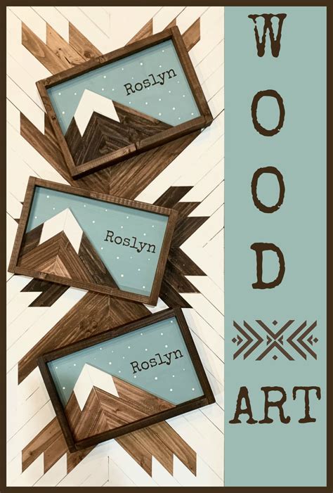 Handmade glacier mountain landscape, wood wall art. I love making geometric wall art, barn quilts, wood ...