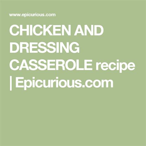 The textures and flavors combine, blending into the creamy. Chicken and dressing casserole | Recipe (With images) | Chicken and dressing casserole ...