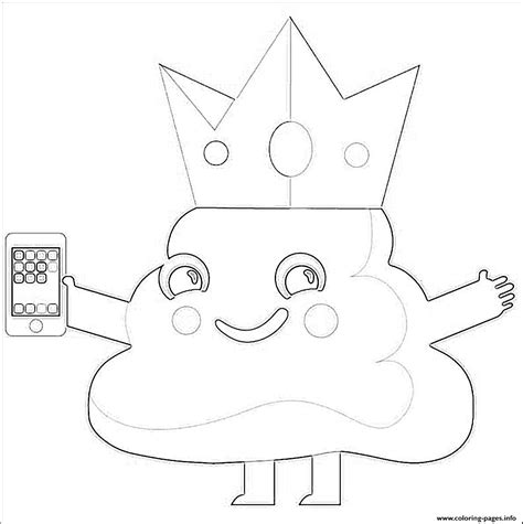 Click the smiling poop emoji coloring pages to view printable version or color it online (compatible with ipad and android tablets). Poop Emoji King Phone Coloring Pages Printable