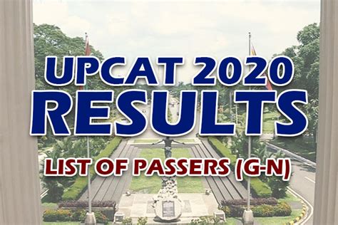 Upcat 2019 application schedule and deadline. UPCAT 2020 Results List Of Passers (G-N) - Philippine ...