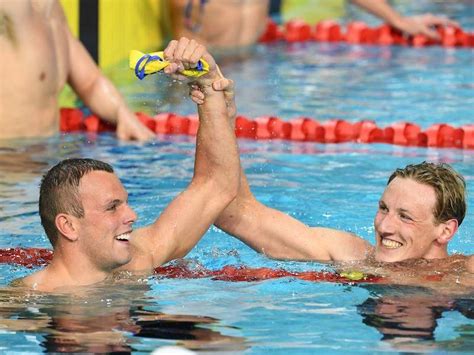 Gold medalists mack horton, clyde lewis, kyle chalmers and alexander graham of team australia pose during the medal ceremony for the men's 4x200m freestyle final on day six of the gwangju 2019 fina world championships at nambu international aquatics centre on july 26, 2019 in gwangju, south korea. Ausssie Chalmers wins 200m freestyle gold | The North West ...