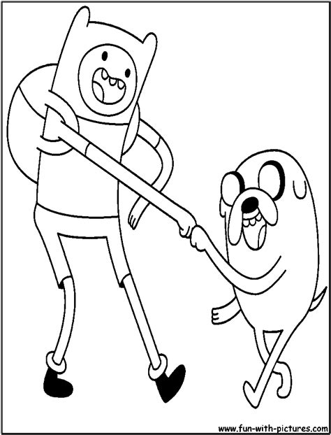 Print a cool coloring picture from the cartoon network series adventure time. Finn N Jake Coloring Page