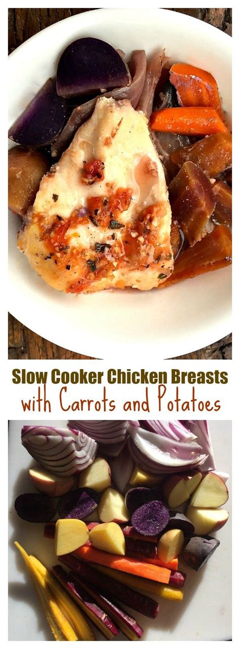 Cut the vegetables into small pieces and put in before adding dressing. Slow Cooker Chicken Breasts with Carrots and Potatoes ...