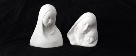 Ceramic Madonna Bust and Madonna with Child Bust Ceramic 
