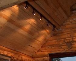 Its gonna be a man cave so doesn't have to be posh. (aboutloghomes.com) track lighting really accentuates the ...