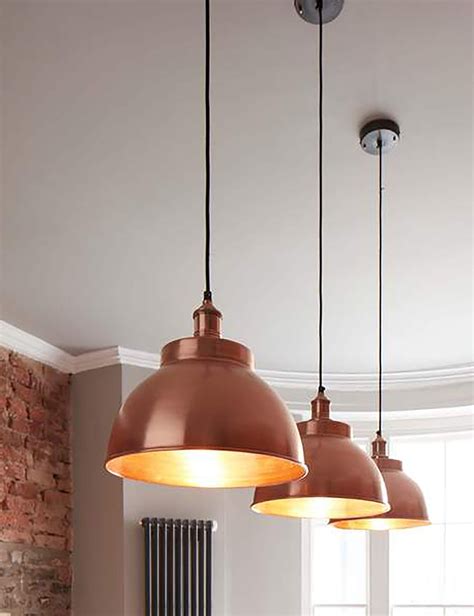 We say little because these lights are smaller than most of the our pendants bring a splash of copper to your kitchen directly over your stove which is usually the focal point of any kitchen, bar, bathroom, office or. Industrial Brooklyn Dome Copper Pendant Light by ...