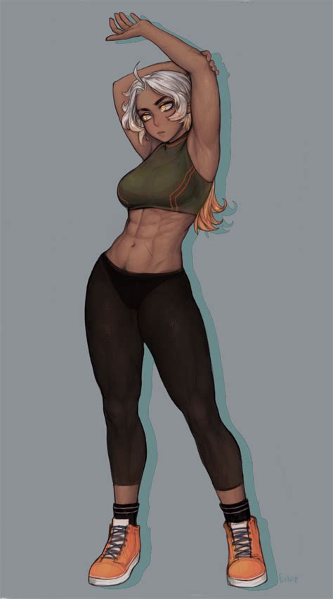 Check out amazing thicc artwork on deviantart. Elf Girl stretches | Monster girl, Character design ...