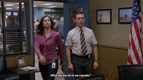 Although brooklyn's fictional 99th precinct has always been full of colorful characters, civilian administrator gina linetti was a standout from day one. Chelsea Peretti Dessert GIF by Brooklyn Nine-Nine - Find ...