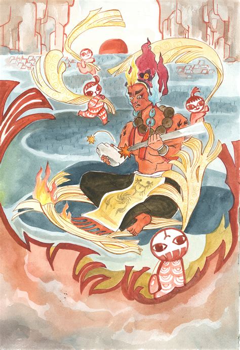 According to the huainanzi and the philosophical texts of mozi and his followers, zhurong is a god of fire and of the south. 火神祝融|插画|插画习作|瞳摇同学 - 原创作品 - 站酷 (ZCOOL)