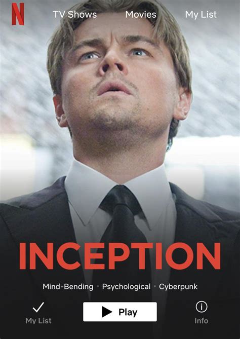 Instead of taking something from the … Netflix now streams Inception : Inception