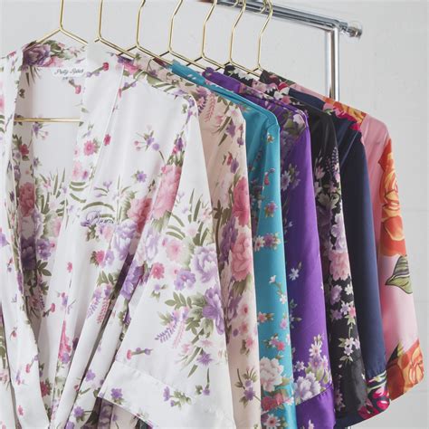 Engagement gifts | bridal shower gifts | wedding day gifts. Silky, floral print kimonos will have you and your gals ...