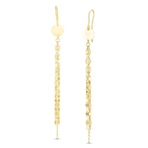 Find a frame that highlights your unique style, and you're set! Made in Italy Triple Strand Mirror Chain Drop Earrings in 14K Gold | Drop Earrings | Earrings ...