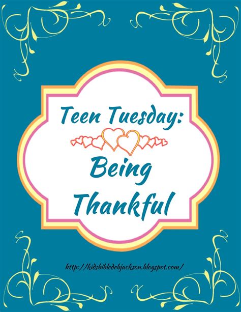 Teen tuesday's is a new initiative through the mayoral youth cabinet to help teens feel welcome its teen tuesday tonight. Bible Fun For Kids: Teen Tuesday: Being Thankful