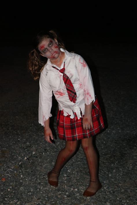 Items needed for this simple day of the dead skeleton costume: Zombie Schoolgirl | Zombie schoolgirl costume, School girl, School girl costume