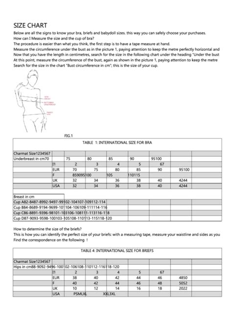 Bra size us to italy. Charmat Italy Bra/briefs Size Chart printable pdf download