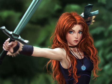 For this, she definitely is included in our list. fantasy Art, Celtic, Warrior, Redhead, Sword, Original ...