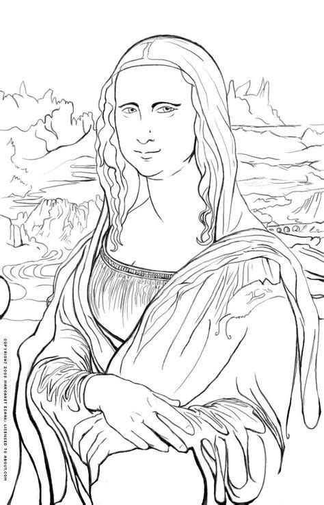 Mona lisa coloring pages are a fun way for kids of all ages to develop creativity, focus, motor skills and color recognition. Free Art History Coloring Pages | History painting, Art ...