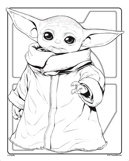 His favorite food is frogs and soup. Grogu Baby Yoda | crayola.com