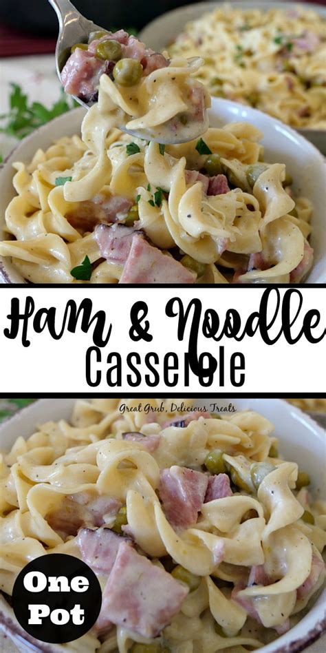 This is a simple and deliciously easy dinner. One Pot Ham and Noodle Casserole is a quick and easy dinner recipe using leftover ham, pa… in ...