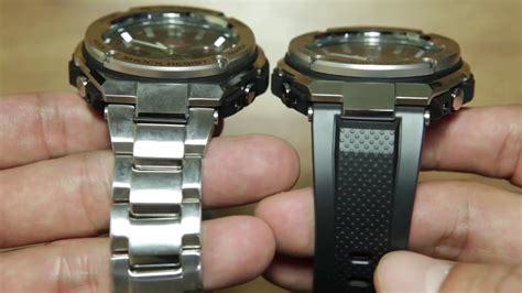 Water resistant watches for sports and dress. Casio GST-S110 Stainless STEEL VS RESIN Band - YouTube