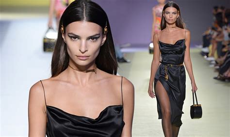 The model, whose face is often seen on campaigns and social media, showed off her catwalk skills in italy alongside kendall jenner and the hadid sisters. Emily Ratajkowski oozes glamour at Versace MFW show ...