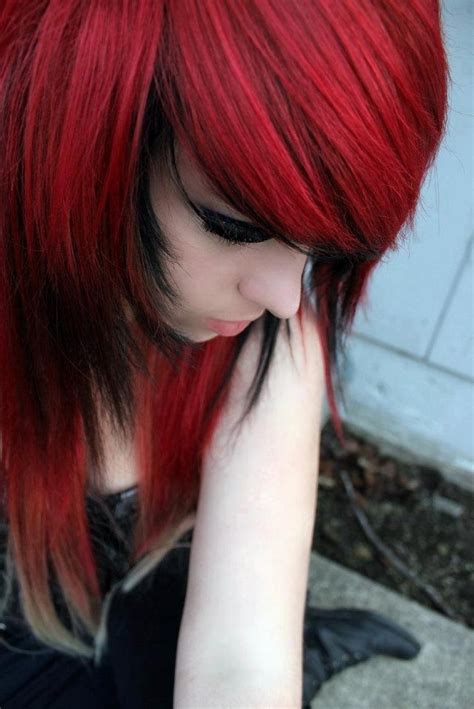 Here you can view and try on emo hairstyles from celebrities and salons around the world. red and black hair | EMO | Pinterest | Scene hair, Her ...