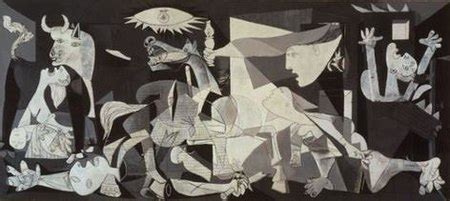 Guernica , picasso'nun isteği üzerine mümkün olan en az parlaklığa sahip olmak için özel olarak formüle edilmiş mat bir ev boyası kullanılarak boyandı. Guernica (Picasso) - Wikipedia tiếng Việt