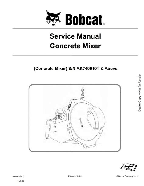 How to provide lateral support Bobcat Concrete Mixer Service Repair Manual SN AK7400101 ...